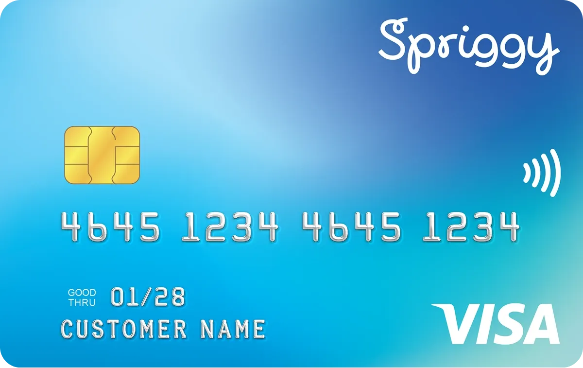 Spriggy Blue prepaid card design