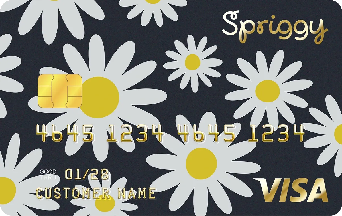 Spriggy Daisies prepaid card design