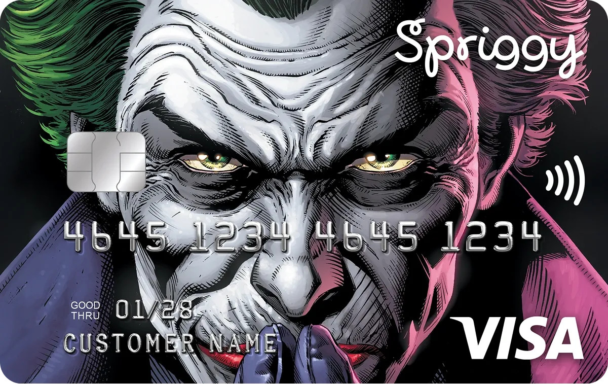 Spriggy Joker prepaid card design