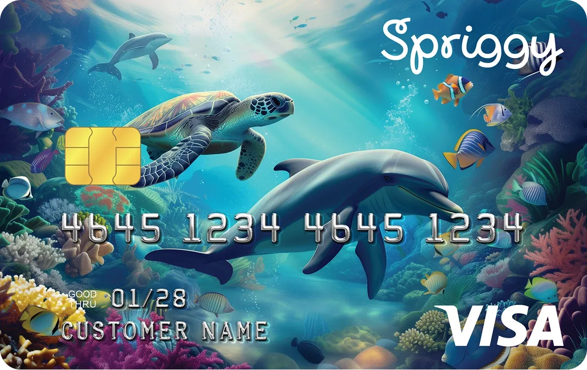 Spriggy Under the Sea prepaid card design