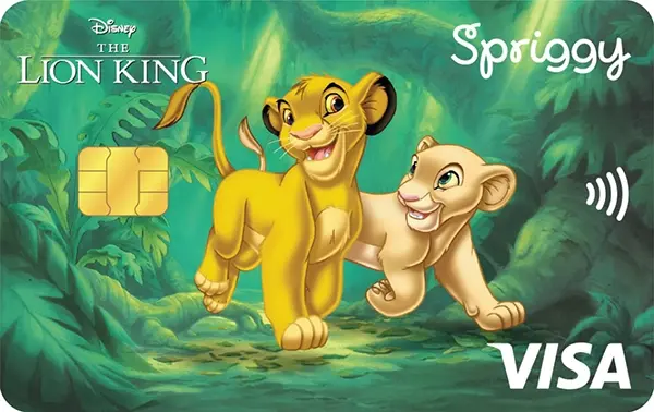 Spriggy Disney Lion King prepaid Visa card